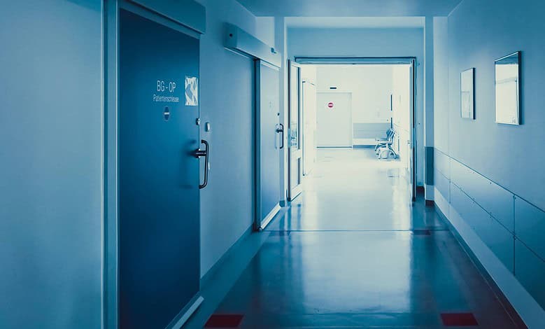 Empty Hospital corridor,