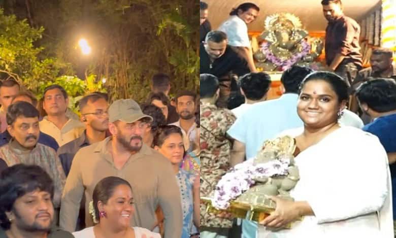 Arbaaz Khan, Arpita, Aayush Sharma gather at Salman Khan's residence for Ganpati Visarjan celebrations