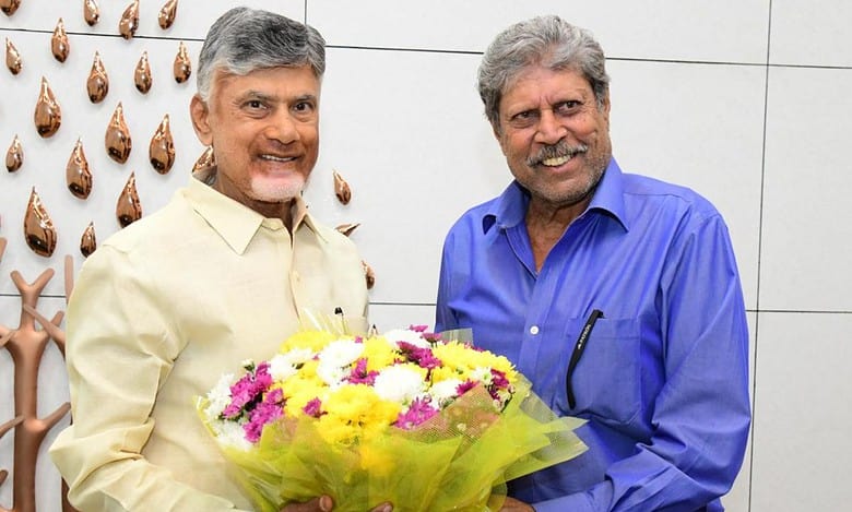 Chandrababu Naidu and Kapil Dev