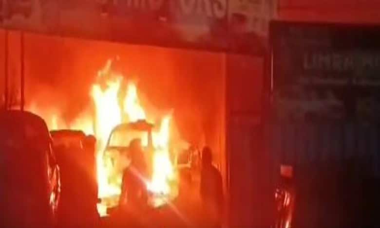 Telangana: 8 cars gutted as fire breaks out at shop in Medak