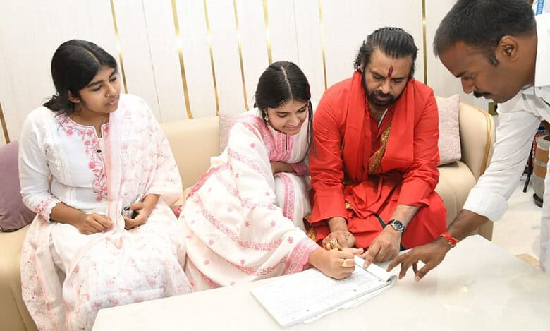 Pawan Kalyan’s daughter gives declaration before entering Tirumala temple