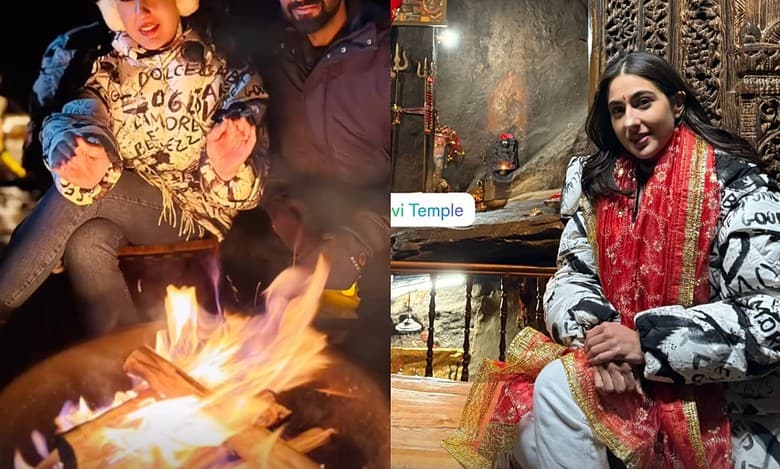 Sara seeks blessings at Hidimba temple as she starts shooting in Manali