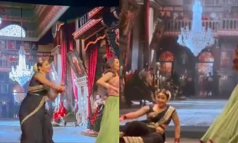 Viral video: Vidya Balan falls, recovers gracefully with Madhuri