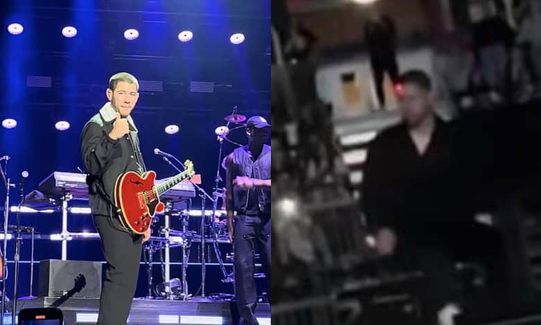 Nick Jonas runs off stage after laser was pointed at him during Prague show