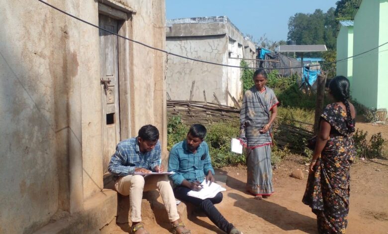 Enumerators conduct comprehensive household survey of Chenchus living in the core area of the Nallamala forests in Nagarkurnool district.
