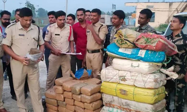 Telangana: Police seize 290 Kgs of ganja from tanker in Asifabad