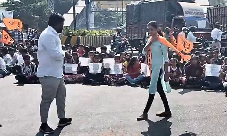 Students protest over poor facilities, food poisoning in Telangana govt schools