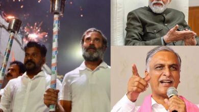 PM Modi's comments on Congress' guarantees draws reactions from political bigwigs in Telangana.