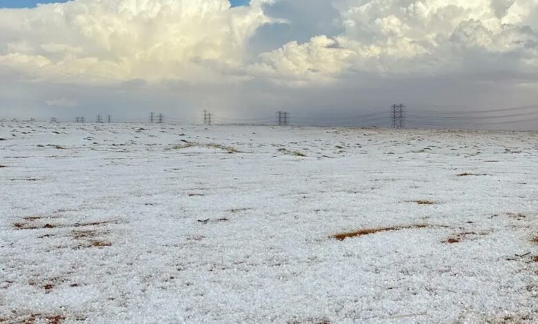 Snow blankets over Al Jouf in Saudi Arabia