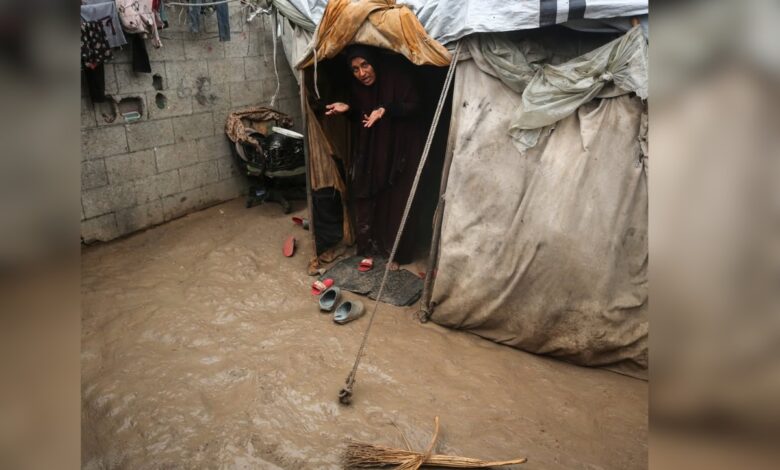 Civil defence in Gaza warns of ‘humanitarian disaster’ due to rainwater