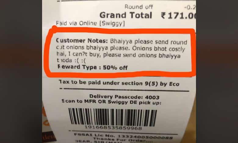 Swiggy announces flash sale on onions after customer's viral request