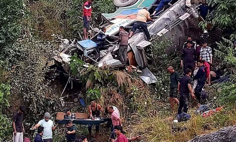 At least 36 killed as bus falls into gorge in Uttarakhand.