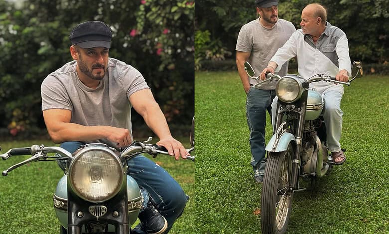 Salman Khan shares pictures with father Salim Khan’s first bike