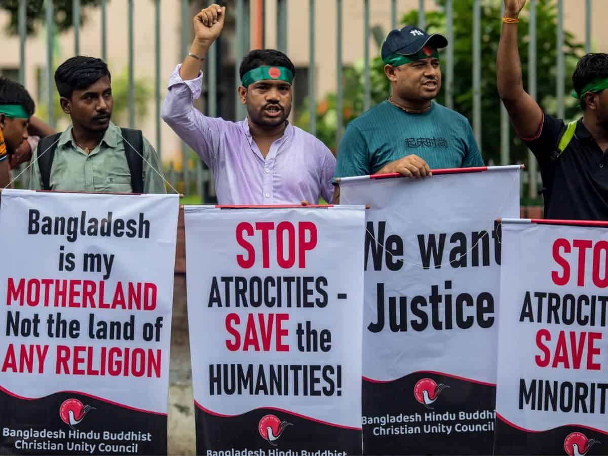 Bhagyanagar Ganesh Utsav Samithi to hold dharna at Dharna Chowk on Wendesday, protesting against the rising violence against Hindus in Bangladesh.