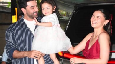 Alia and Ranbir's little Raha gives a sweet kiss to the camera at a special family gathering