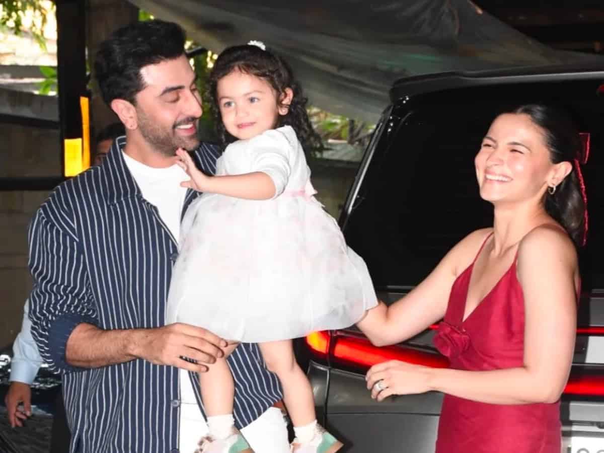 Alia and Ranbir's little Raha gives a sweet kiss to the camera at a special family gathering