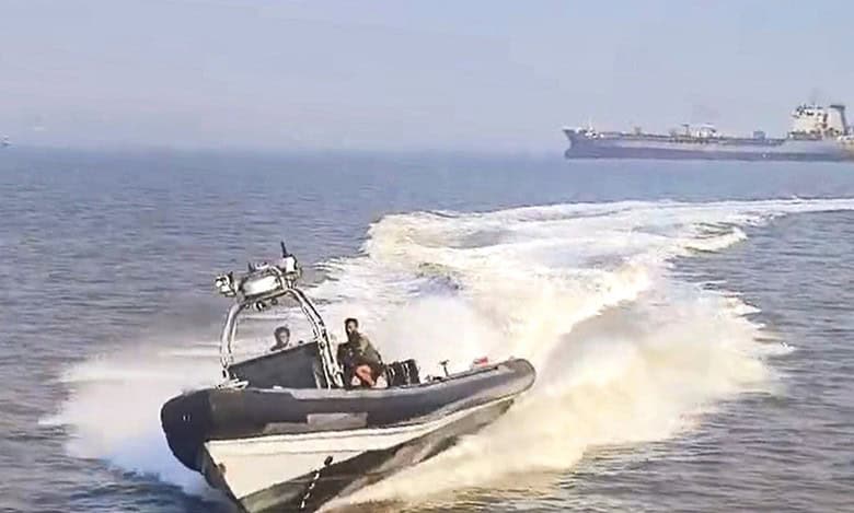 Speedboat as its crashes into a ferry off Mumbai coast, Wednesday, Dec. 18, 2024