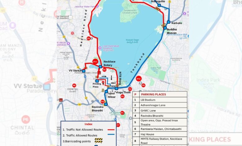 Traffic advisory issued ahead of unveiling of Telangana Thalli statue