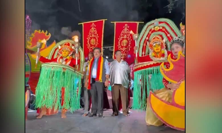 Video: Controversy after Karnataka minister escorted by Bhoota Kola performers
