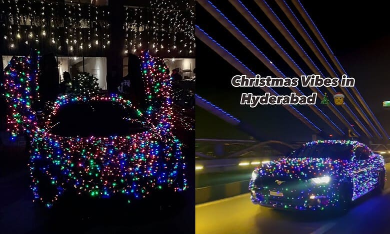 Christmas cars dazzle Hyderabad streets, videos trend online