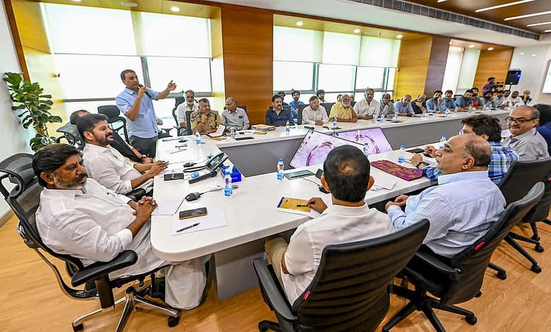Revanth Reddy with Telugu filmmakers in Hyderabad