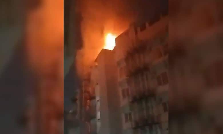 Fire at Minerva Coffee shop in Himayathnagar Hyderabad