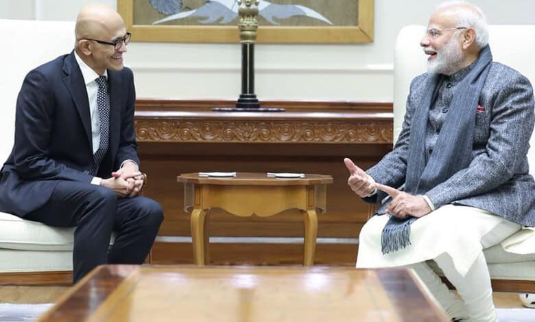 PM Modi meets Microsoft CEO Nadella