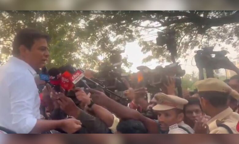 Video: KTR argues with Hyderabad police over media interaction