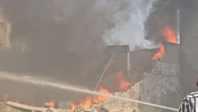 Fire broke out at a godown in Bandlaguda