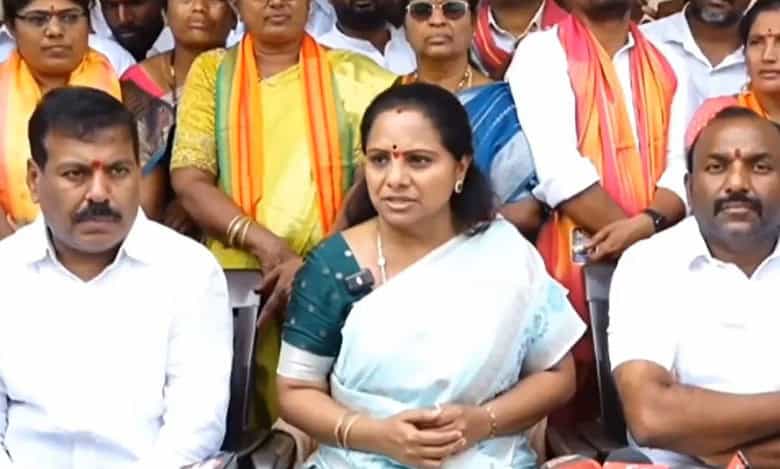 BRS MLC Kavitha in Nagarkurnool on Jupally.