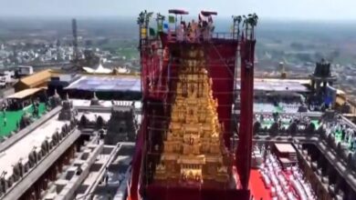 CM Revanth unveils Vimana Gopuram' of temple in Telangana's Yadagirigutta