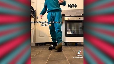 TikTok trend breaks out with users dropping things on feet