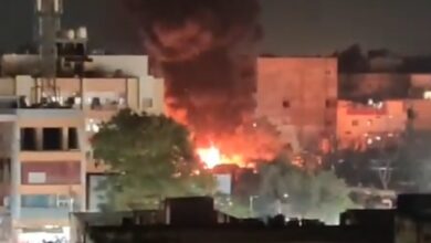 Fire at Bahadurpura X Road Sends Thick Smoke, Residents Alarmed