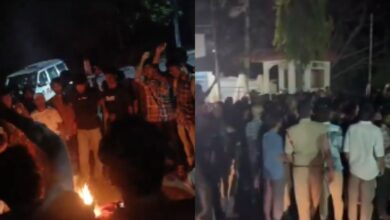 Kancha Gachabowli land auction: HCU students burn effigy of Telangana CM