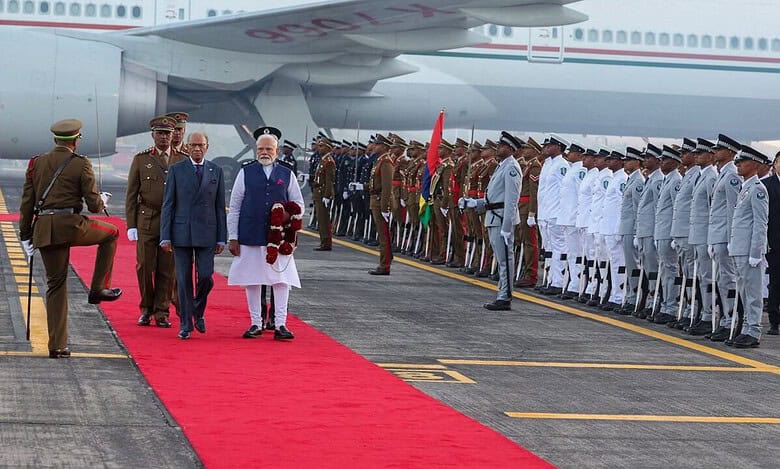 PM Modi arrives in Mauritius