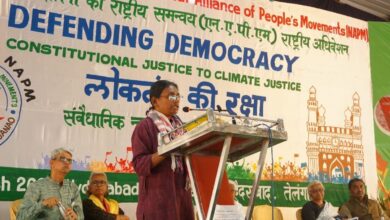 AICC in-charge of Telangana Meenakshi Natarajan faults Telangana police for preventing social activist Medha Patkar from visiting evicted basti on Musi river bed.