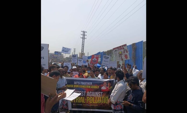 Bachupally residents protest over chemical smell
