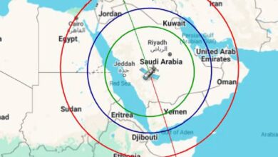 A map published by the International Astronomy Center (IAC) displaying the path and location of a satellite observed across Saudi skies. The map highlights the satellite's trajectory with marked coordinates and timestamps, providing astronomical insights into its movement over the region.
