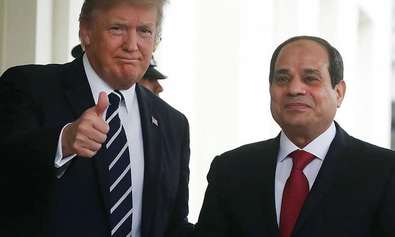 US prez Donald Trump with Egypt Prez Abdel Fattah El-Sisi