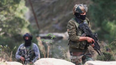 Image of 2 soldiers patrolling with guns