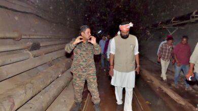 Irrigation minister n Uttam Kumar Reddy reviewed SLBC tunnel rescue efforts at Domalapenta in Nagarkurnool district on Saturday, March 8.