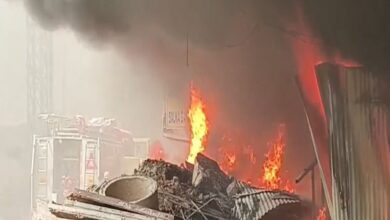 Hyderabad: Fire breaks out at Flyover in Amberpet