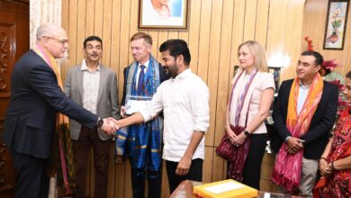 Telangana CM with representatives from McDonald's