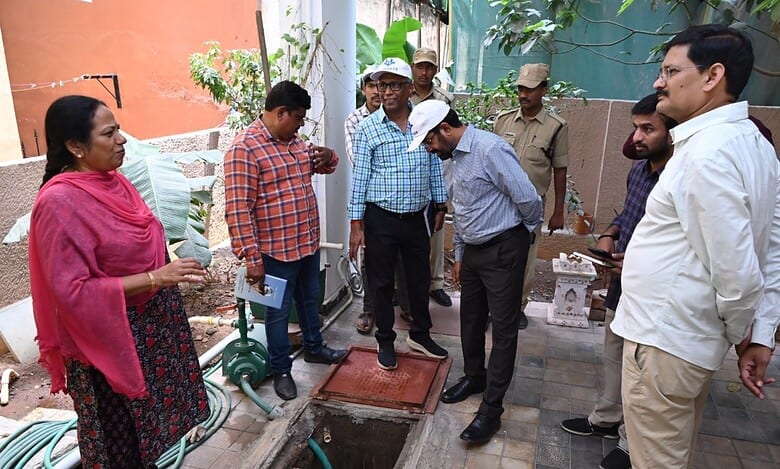 Hyderabad water board officials conducting inspections against illegal water tapping