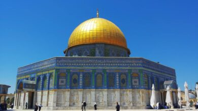 Al-Aqsa Mosque, in the Old City of Jerusalem, Palestine. is the third holiest site in Islam.