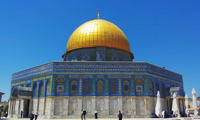 Al-Aqsa Mosque, in the Old City of Jerusalem, Palestine. is the third holiest site in Islam.