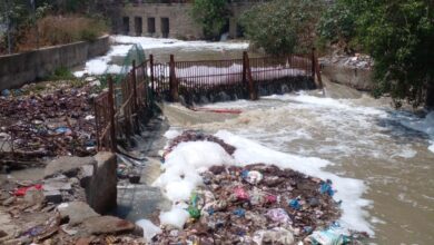 Chemical and industrial waste enters Saroornagar lake during rains on Thursday.