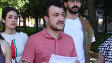 The image of a Palestinian activist Mahmoud Khalil