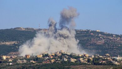 Smoke rises after airstrike hits residential area in southern Lebanon.