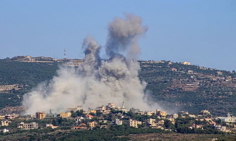 Smoke rises after airstrike hits residential area in southern Lebanon.